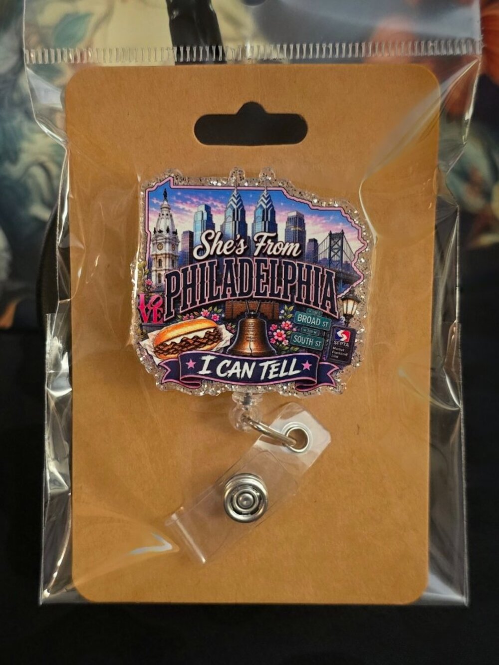 Philadelphia Philly Novelty Acrylic Badge Reel ID Holder